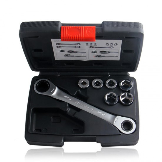 Socket Wrench Set Universal Ratchet Wrench Double End Socket Adapter Multifunctional Repair Tools 6-19mm