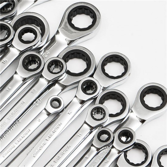 HT01 Chrome Vanadium Steel Metric Ratchet Spanner Gear Wrench Fixed Head 6-32mm HT01 Chrome Vanadium Steel Metric Ratchet Spanner Gear Wrench Fixed Head 6-32mm