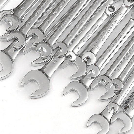 HT01 Chrome Vanadium Steel Metric Ratchet Spanner Gear Wrench Fixed Head 6-32mm HT01 Chrome Vanadium Steel Metric Ratchet Spanner Gear Wrench Fixed Head 6-32mm