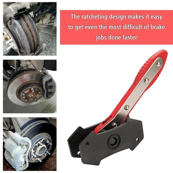 Ratcheting Brake Caliper Piston Spreader Press Tool With 2 Piston Plate Car Accessories Twin Quad Separator Pad Install Tool