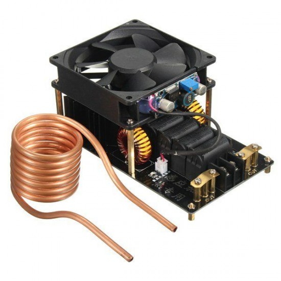 1000W 20A ZVS Induction Heating Machine Cooling Fan PCB Copper Tube 12-36V