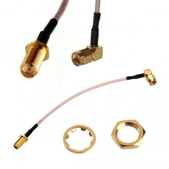 15cm SMA Female Bulkhead To SMA Male RA Plug Right Angle Pigtail Cable RG316 15cm SMA Female Bulkhead To SMA Male RA Plug Right Angle Pigtail Cable RG316