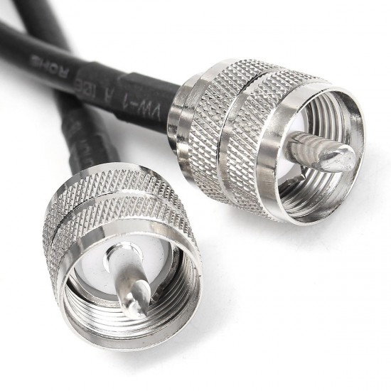 1Pc UHF PL259 Male to Male Plug Coax Coaxial Cable 20 Inch 50cm RG58 Soldered 1Pc UHF PL259 Male to Male Plug Coax Coaxial Cable 20 Inch 50cm RG58 Soldered