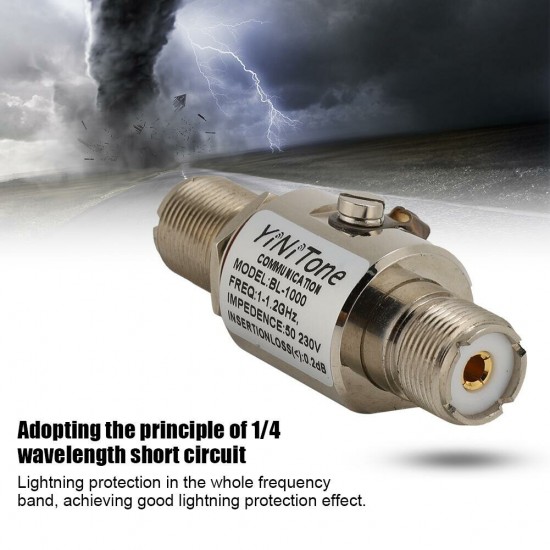 Lightning Arrestor Lightning Surge Protector N Male Plug to N Female Coaxial 0-2.5GHZ 400W BL-100 50ohm DC-2500MHz N Connector