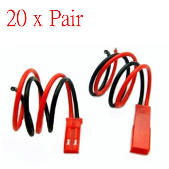 20 Pair JST Connector Plug With Connect Cable For RC BEC ESC Battery