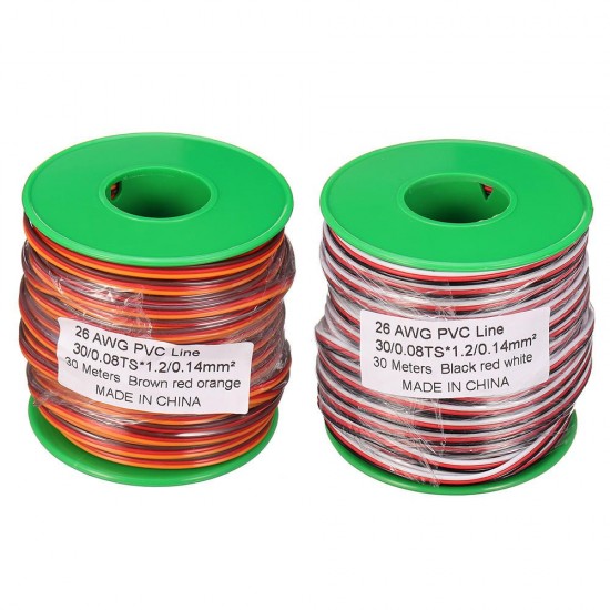 30m 26AWG Soft Silicone Servo Cable Wire High Temperature Tinned Copper Flexible Wire