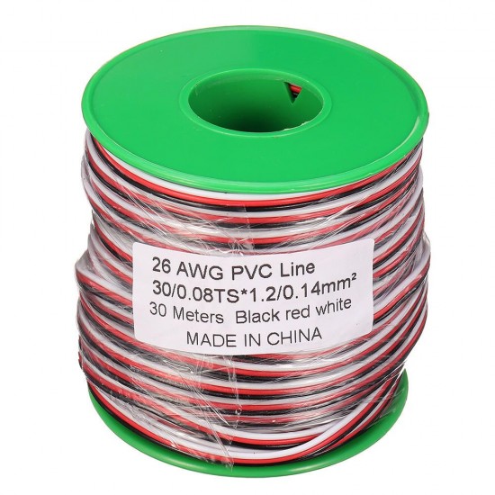 30m 26AWG Soft Silicone Servo Cable Wire High Temperature Tinned Copper Flexible Wire 30m 26AWG Soft Silicone Servo Cable Wire High Temperature Tinned Copper Flexible Wire