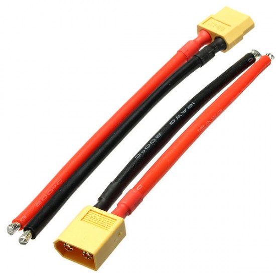 XT60 Male Female Plug Connector 12AWG 10cm Power Cable