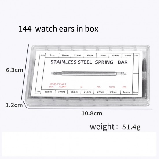 360 pc Watch Strap Pins (8-25mm), Stainless Steel Link Pins, Watch Repair Tool, Watch Accessories, Watch Strap Connecting Shaft, Watch Repair Kit, Used For Repair And Replacement Of Watch Strap Buckle