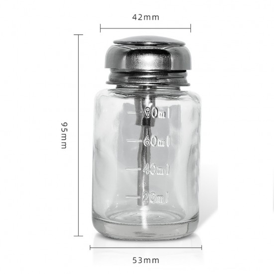 80ml (6.8oz) Press-Type Glass Bottle, Thickened Glass, Copper Core Tube, Graduated, Portable Detergent Bottle, Nail Enhancement Bottle, Nail Washing Bottle, Transparent Glass Container, Small Liquid Storage Container 80ml (6.8oz) Press-Type Glass Bottle, Thickened Glass, Copper Core Tube, Graduated, Portable Detergent Bottle, Nail Enhancement Bottle, Nail Washing Bottle, Transparent Glass Container, Small Liquid Storage Container
