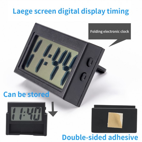 Digital Electronic Clock, On-Board Electronic Clock, High-Temperature Resistant LCD Screen, ABS Shell, Internal Seismic Structure, Bedroom Digital Clock, Large-Screen Electronic Clock, Portable Clock, Small Electronic Clock