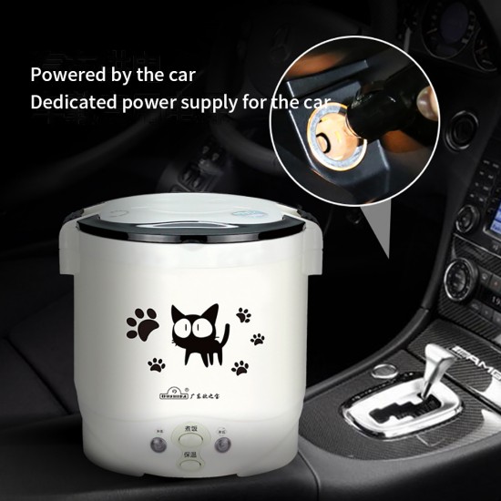 Mini Rice Cooker, Vehicle-Mounted Rice Cooker 12V, Thermal Insulation and Protection Function, 1L Portable Steamer, Boiling Pot, Portable Handle, Outdoor Boiling Cooker, Portable Cooker Mini Rice Cooker, Vehicle-Mounted Rice Cooker 12V, Thermal Insulation and Protection Function, 1L Portable Steamer, Boiling Pot, Portable Handle, Outdoor Boiling Cooker, Portable Cooker