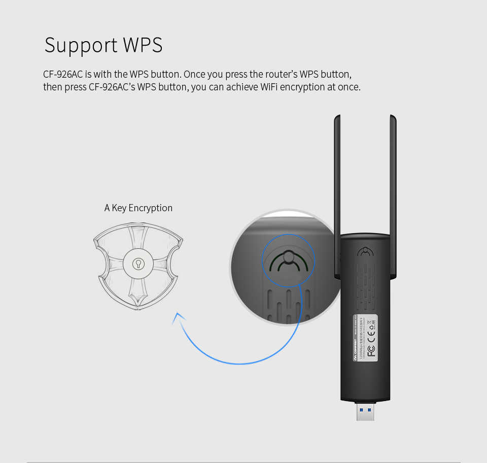 COMFAST-926AC-1200Mbps-USB30-Dual-Band-23dBi-Antenna-Wireless-WiFi-USB-Adapter-Networking-Adapter-Su-1558620