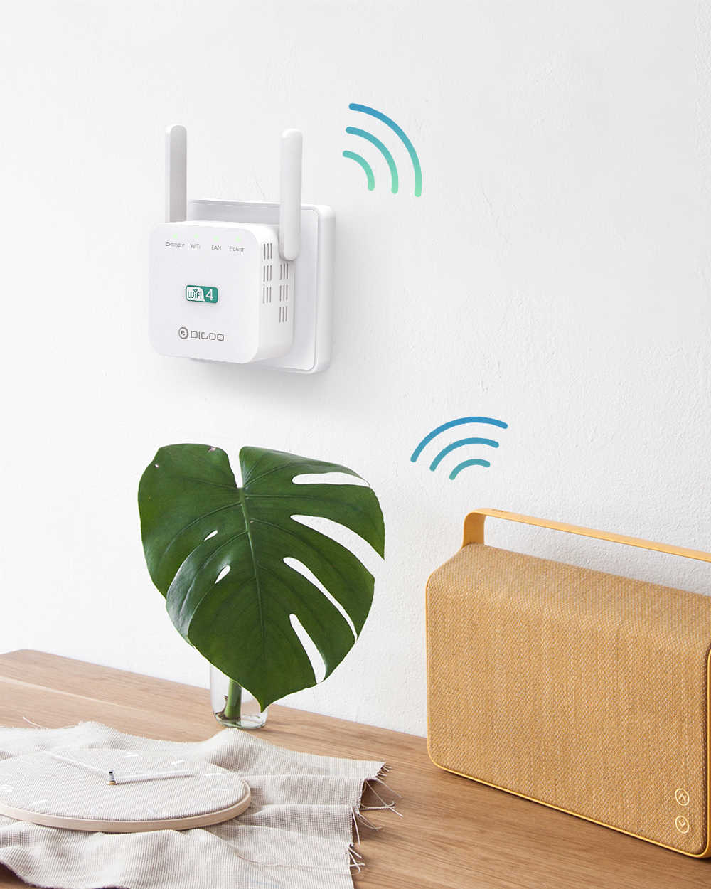 DIGOO-DG-R611-300Mbps-24GHz-WiFi-Range-Extender-EUUSUK-Wall-Plug-Repeater-Wireless-Signal-Booster-Du-1645571