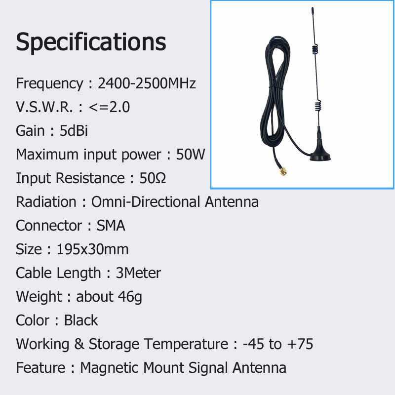 SMA-24-GHz-7dBi-WIFI-Antenna-WLAN-5X-Range-Extender-Magnetic-Mount-Signal-Antenna-1388486