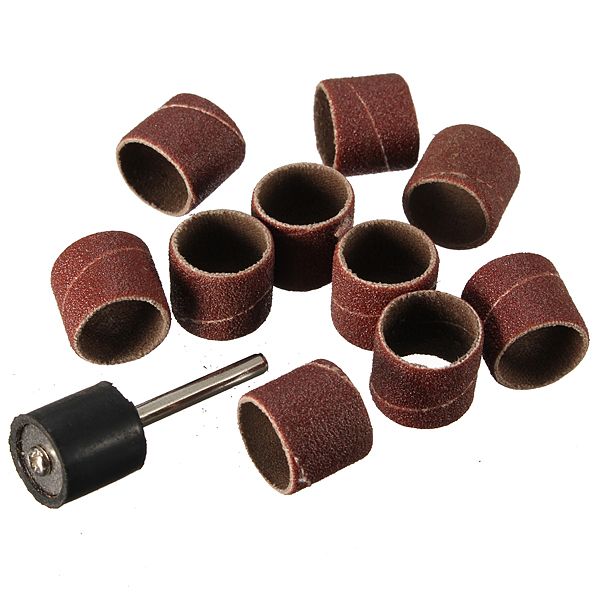 10pcs-DREMEL-60-Grit-Sanding-Bands-with-1pc-Sanding-Drum-Mandrel-938414