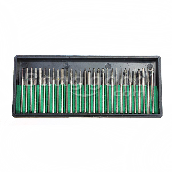 30pcs-3MM-Titanium-Diamond-Burrs-Bur-Bit-Set-Dremel-Rotary-Tool-Set-933450