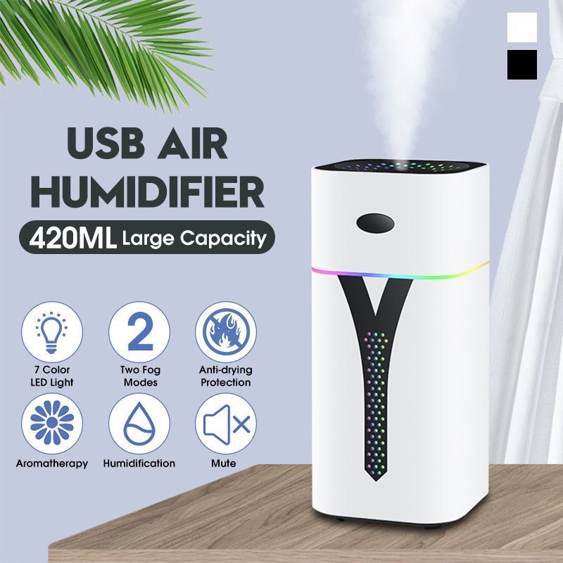 420ML-Mute-Cool-Mist-USB-Humidifier-with-7-Color-LED-Light-2-Modes-for-Home-1674497