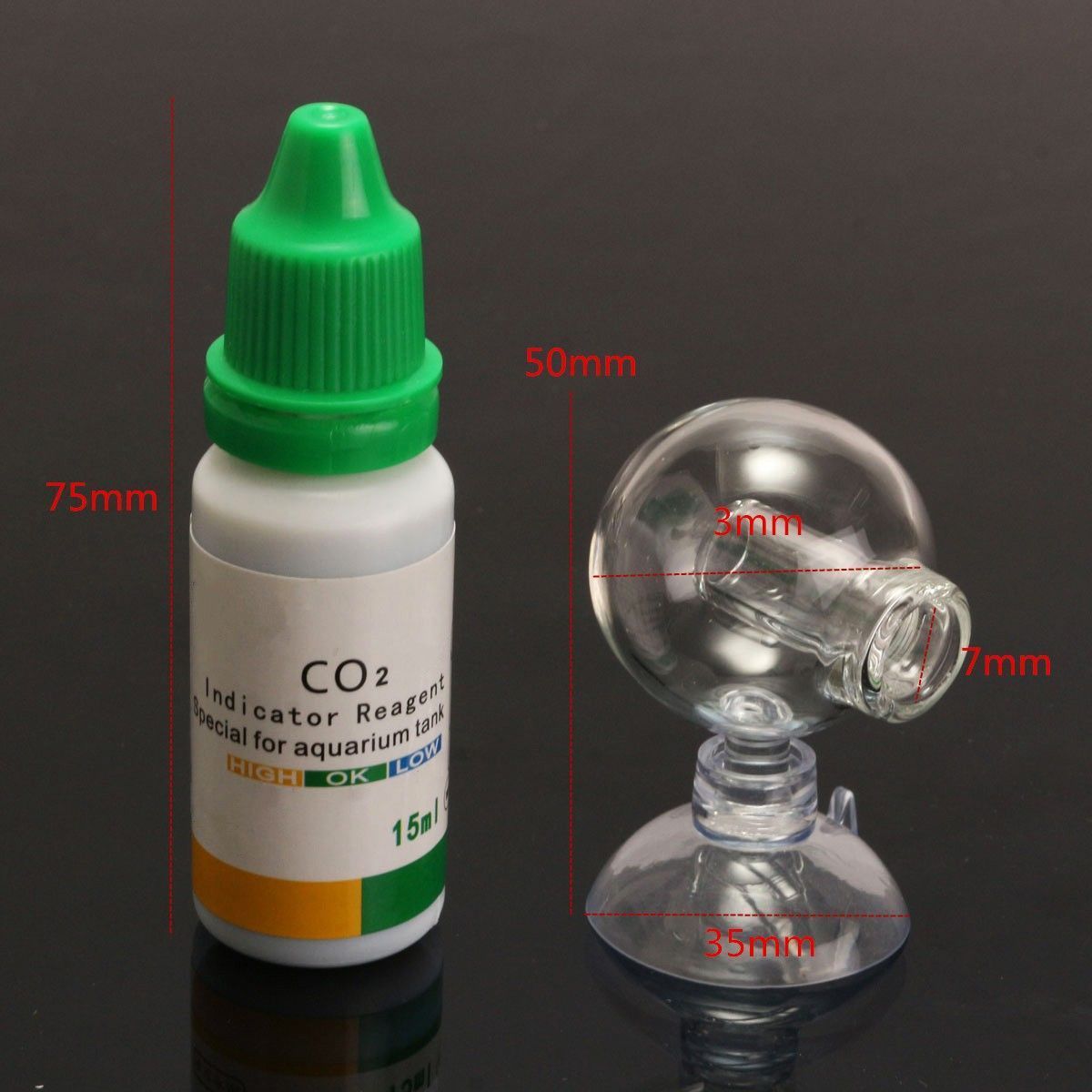 Aquarium-Carbon-Dioxide-CO2-Monitor-PH-Indicator-Glass-Drop-Ball-Checker-Tester-1060459