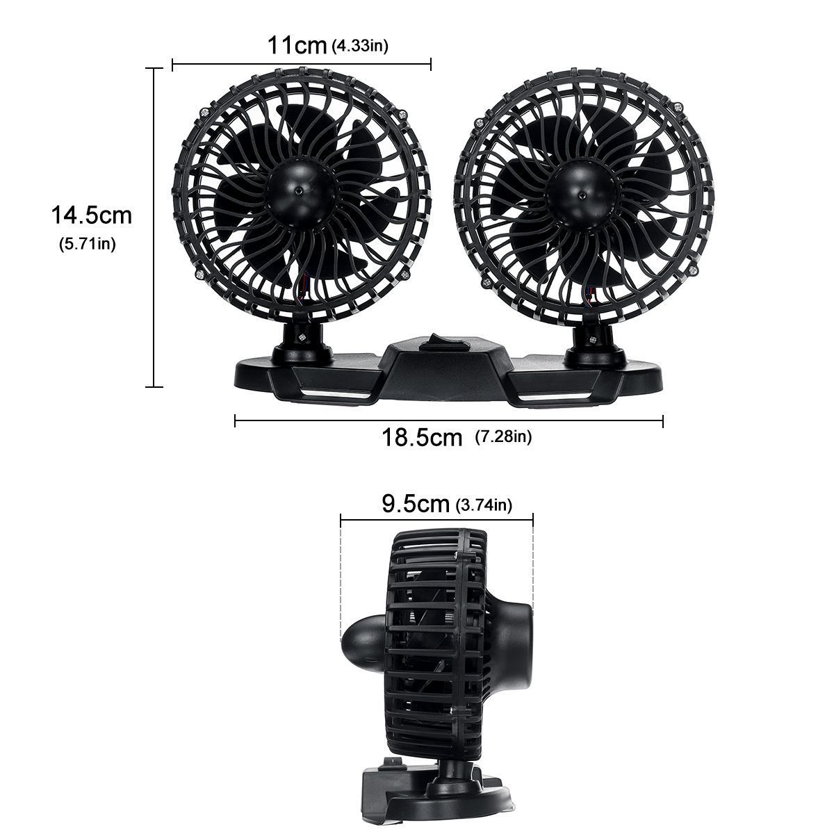 Electric-USB-Car-Fan-Double-headed-Car-Fan-360deg-Rotating-amp-3-Gear--Cooling-Fan-1700618