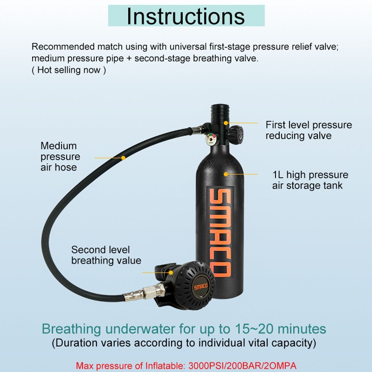 S400-D-Set-1000ML-Oxygen-Cylinder-Diving-Equipment-Set--For-SMACO-1680612