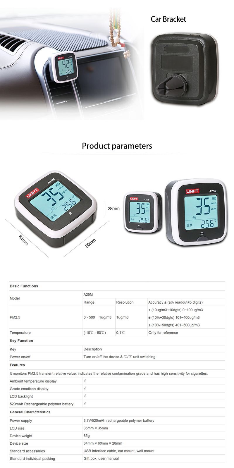 UNI-T-A25M-PM25-Testers-Air-Quality-Tester-0500ugm3-Auto-Range-Overload-Indication-Temperature-Teste-1280416