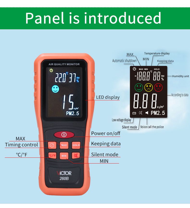 VICTOR-260B-Handheld-PM25-Detector-Range-01000mgm3-Air-Quality-Tester-Temperature-and-Humidity-Measu-1424733