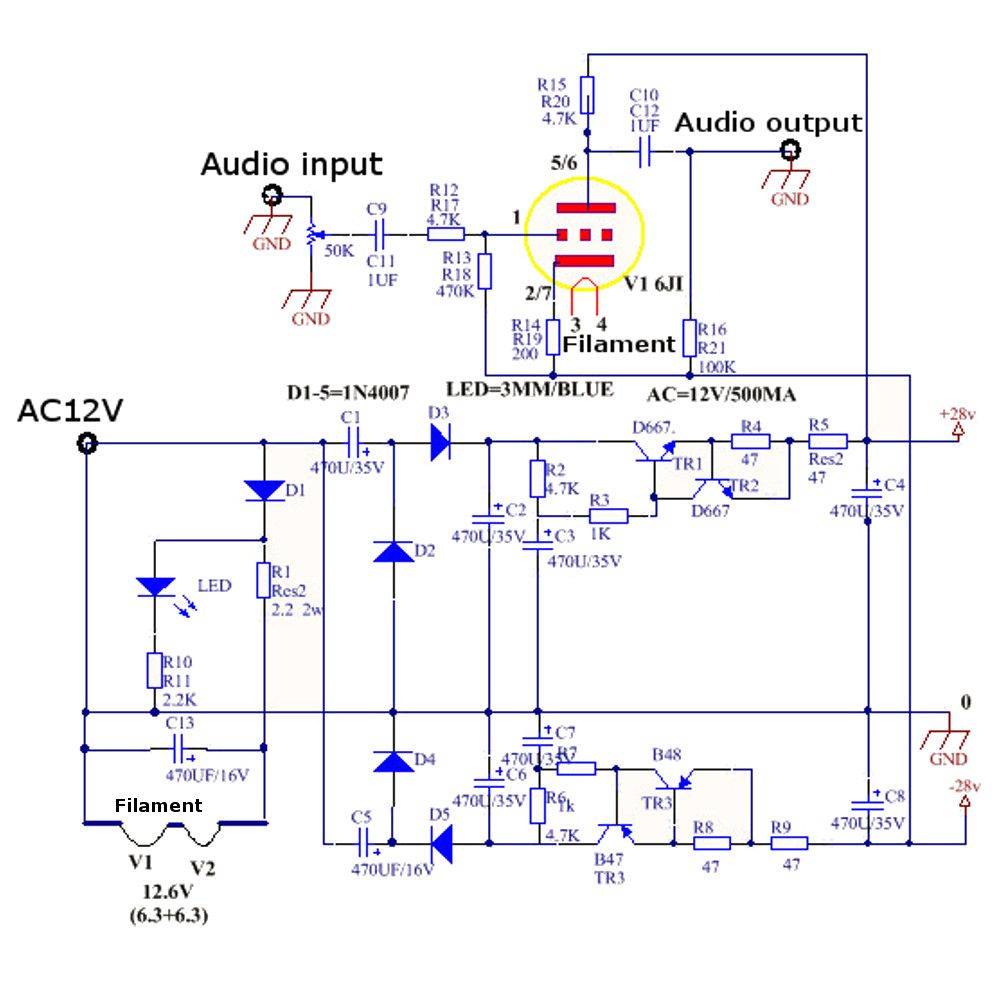 AC-12V-1A-6J1-Value-Preamp-Tube-Preamp-Amplifier-Board-PreAmplifier-Headphone-DIY-Kits-1255189