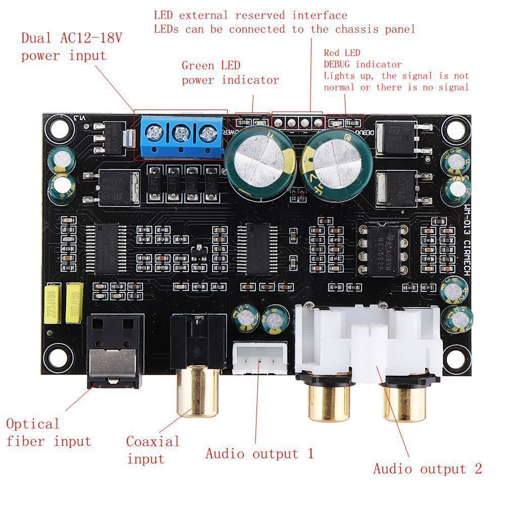 HiFi-CS8416-CS4398-Digital-Interface-Optical-Coaxial-Audio-Decoder-SPDIF-DAC-Decode-Board-Support-24-1566598