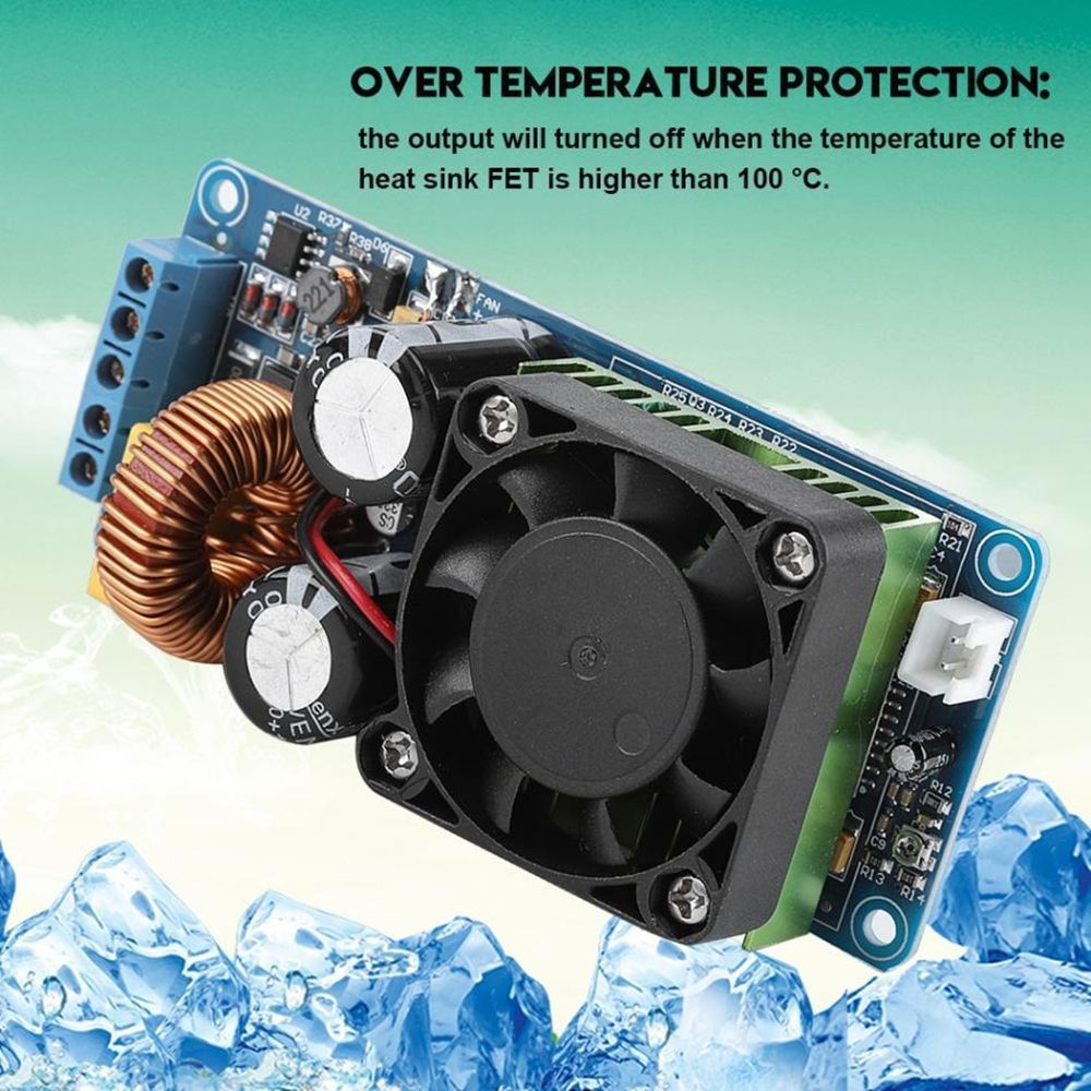 IRS2092S-500W-Mono-Channel-Digital-Amplifier-Class-D-HIFI-Power-Amp-Board-With-FAN-1152734