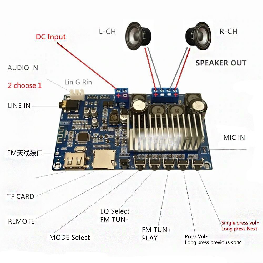 TPA3116-50Wx2-bluetooth-Remote-Control-Amplifier-High-Power-Dual-Channel-Digital-Amplifier-U-disk-TF-1677406