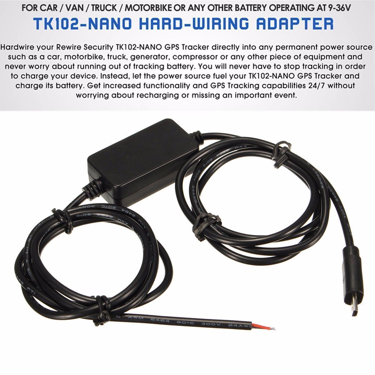 Hard-Wire-GPS-Tracker-Charger-Kit-Car-Vehicle-Battery-Adapter-for-TK102-Nano-1039912