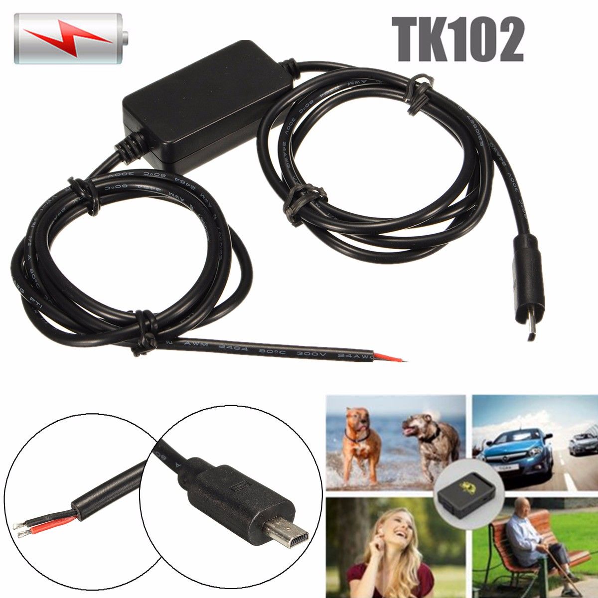 Hard-Wire-GPS-Tracker-Charger-Kit-Car-Vehicle-Battery-Adapter-for-TK102-Nano-1039912
