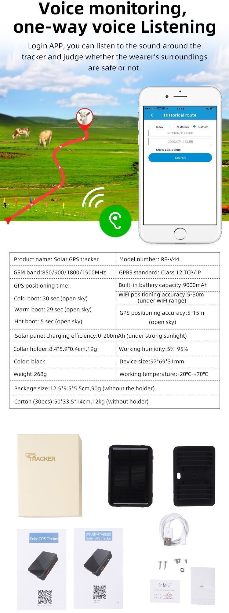 V44-Solar-Power-4G-Pet-Tracker-WIFI-GPS-LBS-Tracker-IP67-Waterproof--Cattle-Sheep-Kids-Anti-Lost-Tra-1558188