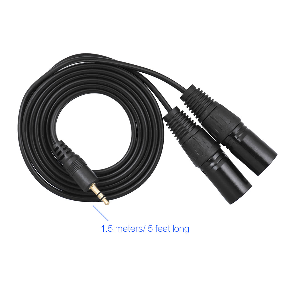 15m-Dual-XLR-Male-to-35mm-Male-Plug-Audio-Cable-for-Mixing-Console-Mixer-Amplifier-Speaker-1597716