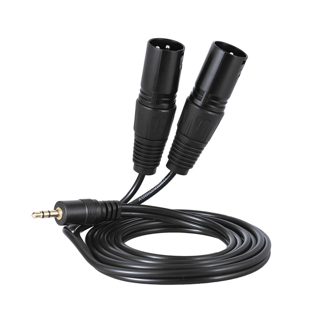 15m-Dual-XLR-Male-to-35mm-Male-Plug-Audio-Cable-for-Mixing-Console-Mixer-Amplifier-Speaker-1597716