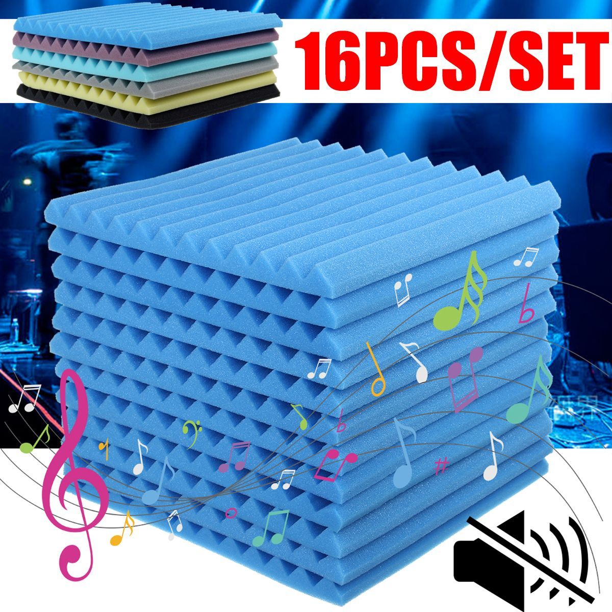 16-Pcs-Soundproofing-Wedges-Acoustic-Panels-Tiles-Insulation-Closed-Cell-Foams-1737781