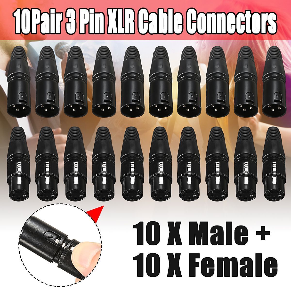 20Pcs-XLR-3-Pin-18cm-Male-to-15cm-Female-Connectors-MIC-Snake-Plug-Audio-Microphone-Connector-1411216