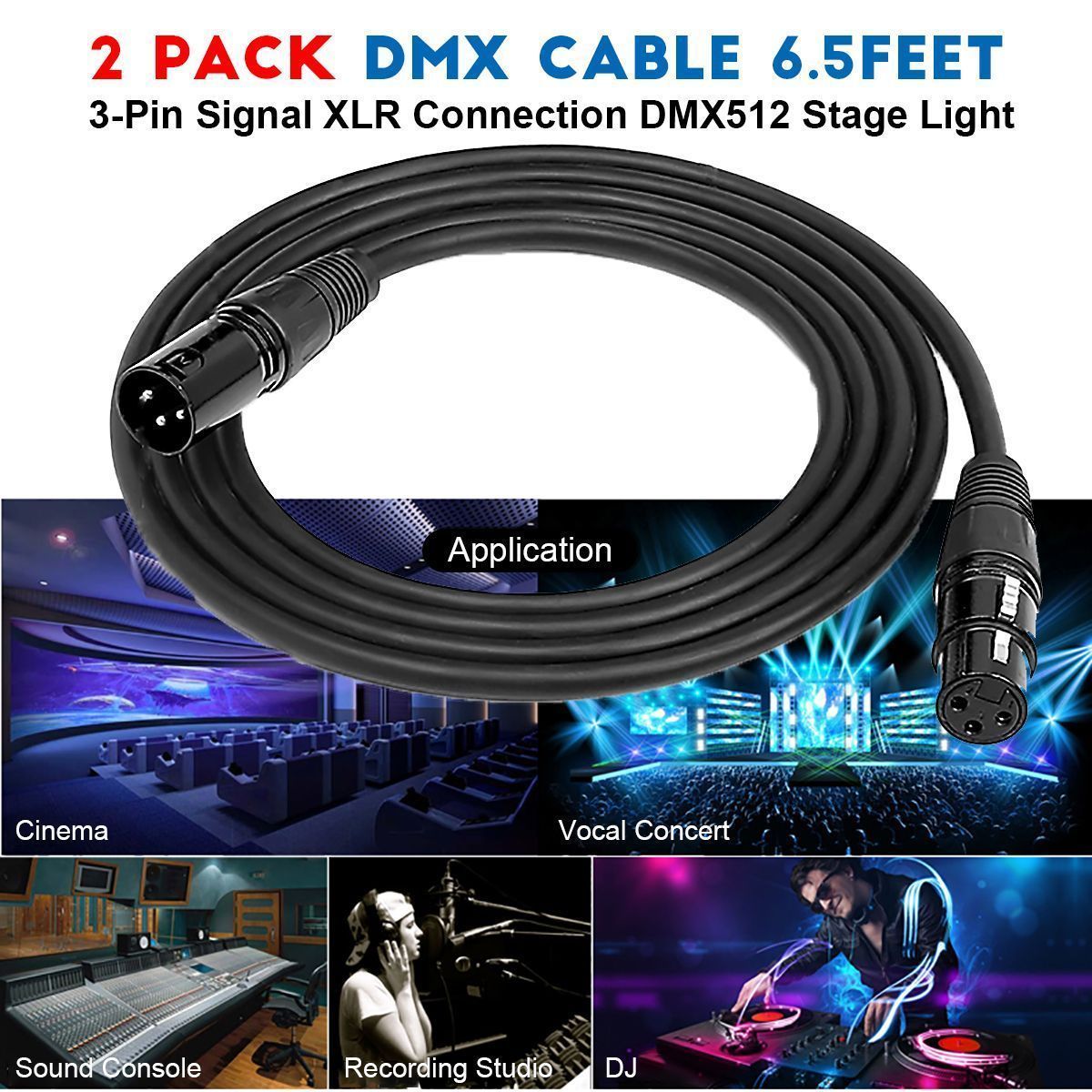 2Pcs-2M-Mic-DMX-Audio-Cable-3-Pin-XLR-Male-to-XLR-Female-Microphone-Cable-1580117