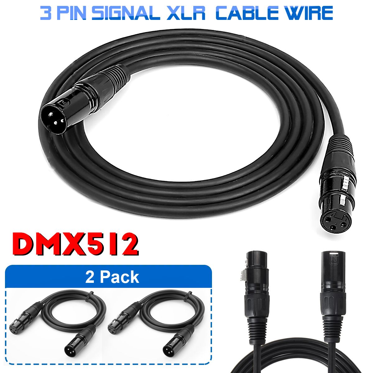 2Pcs-2M-Mic-DMX-Audio-Cable-3-Pin-XLR-Male-to-XLR-Female-Microphone-Cable-1580117