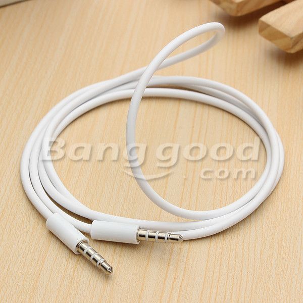 4-Pole-1m-35mm-Male-Record-Car-Aux-Audio-Cord-Headphone-Connect-Cable-937633