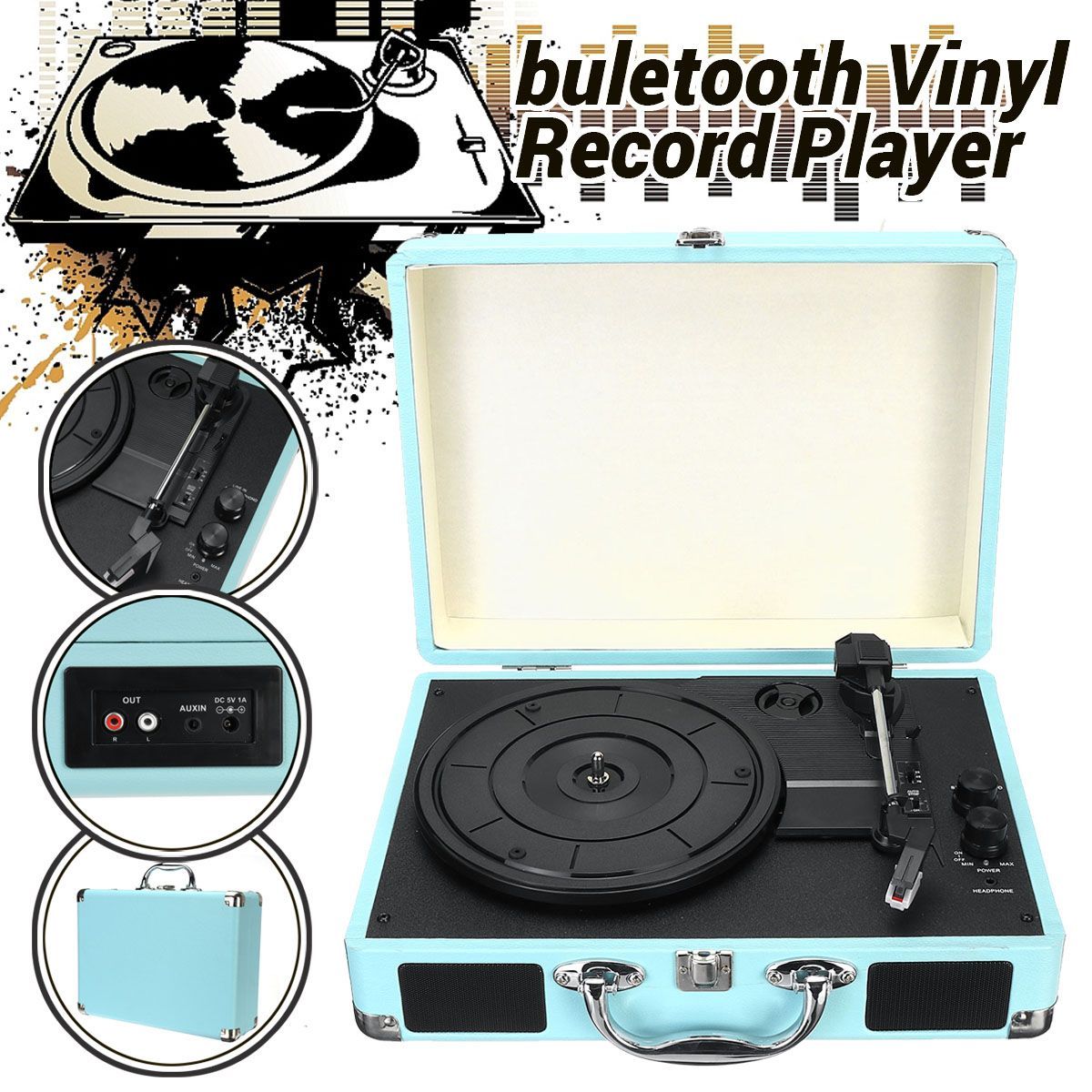B32603-bluetooth-Wireless-3-Speed-Vinyl-Record-Player-Turntable-Retro-2-Speakers-Case-1451503