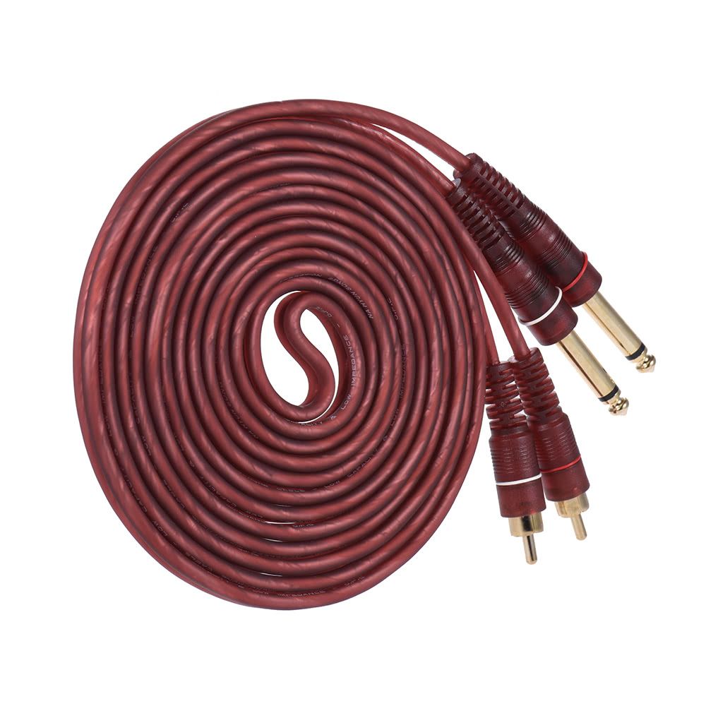 Dual-RCA-to-Dual-TS-635mm-Audio-Cable-Audio-Signal-Cable-for-Mixer-Amplifier-Speaker-Red-1596903
