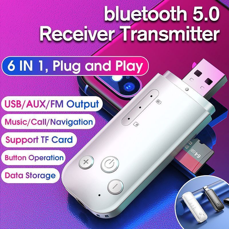 bluetooth-50-Wireless-Dongle-Adapter-Receiver-Transmitter-USB-AUX-FM-Output-Support-Navigation-for-C-1603493