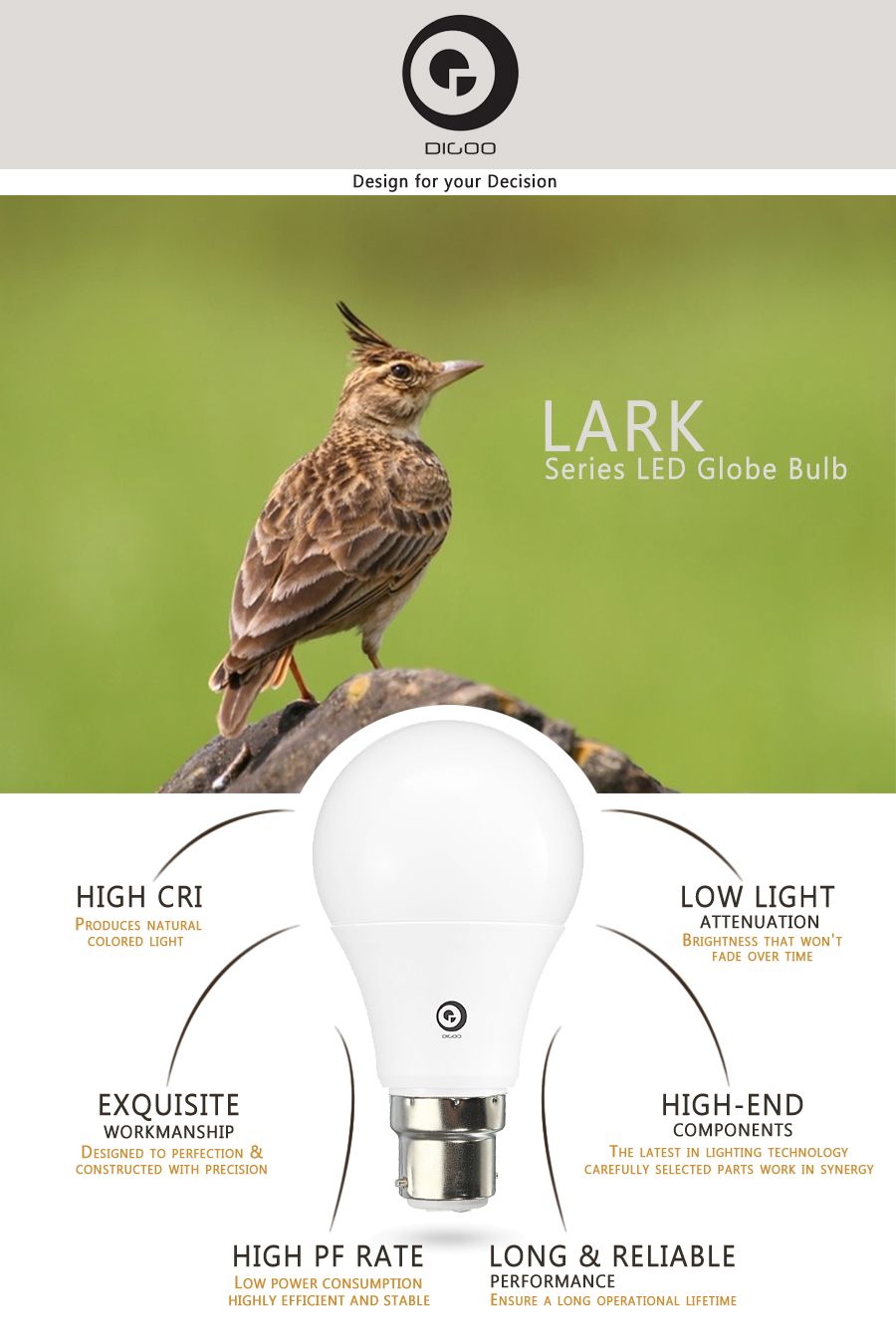 1X-5X-10X-Digoo-Lark-Series-Wholesale-LED-B22-High-PF-3W-5W-LED-Globe-Bulb-AC85-265V-1065737