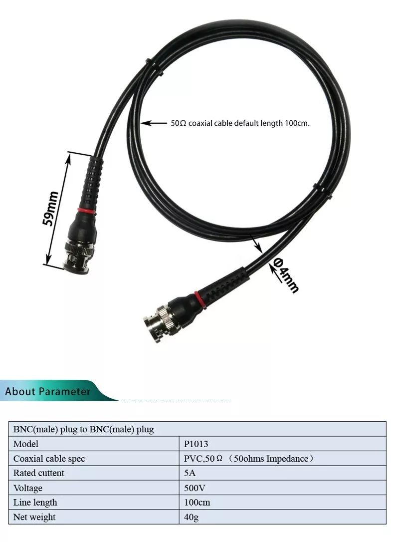 2Pcs-DANIU-P1013-BNC-Q9-Male-Plug-To-BNC-Q9-Male-Plug-Oscilloscope-Test-Probe-Cable-Lead-100CM-1567120