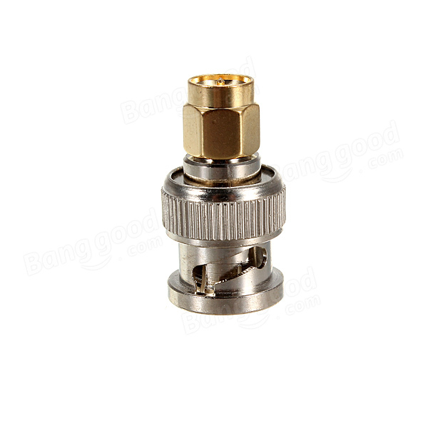 Alloy-Steel-BNC-Male-Plug-To-SMA-Male-Plug-RF-Adapter-Connector-924944