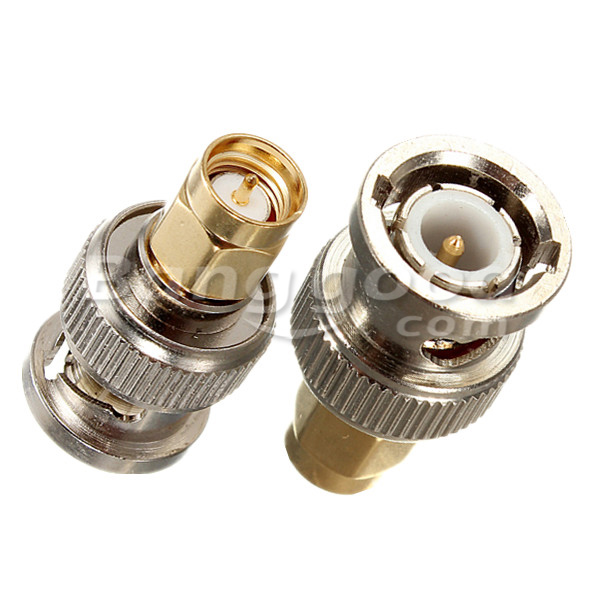 Alloy-Steel-BNC-Male-Plug-To-SMA-Male-Plug-RF-Adapter-Connector-924944