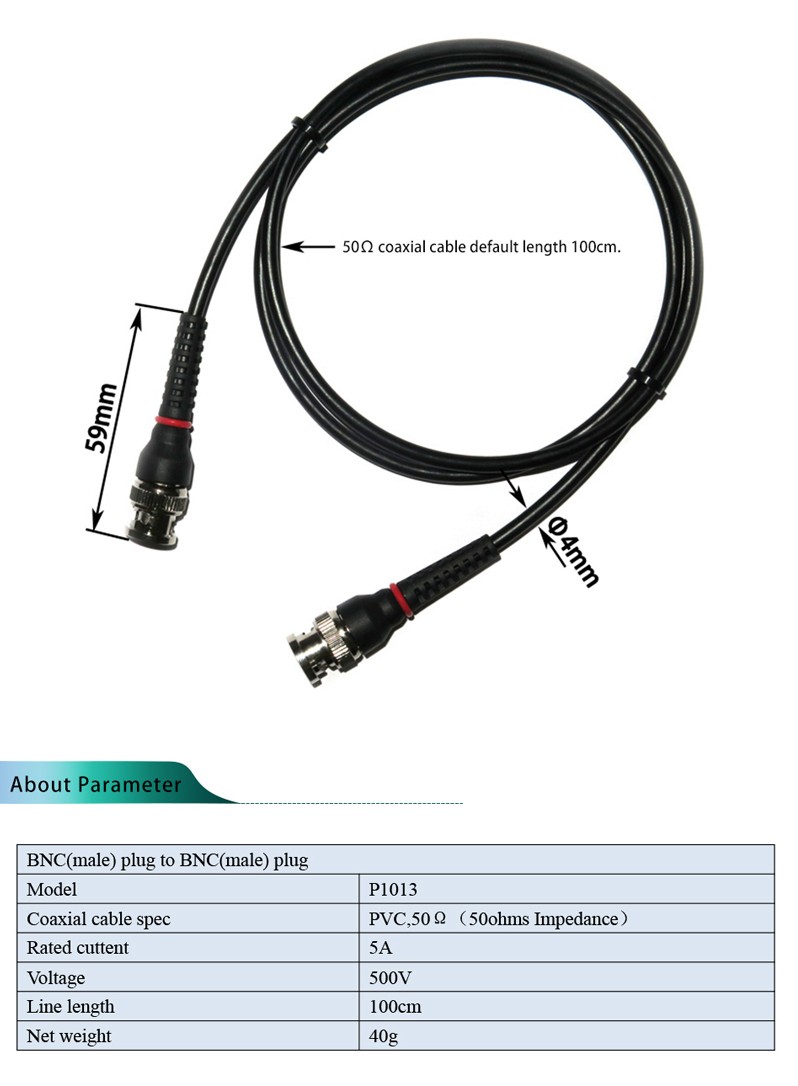 DANIU-P1013-BNC-Q9-Male-Plug-To-BNC-Q9-Male-Plug-Oscilloscope-Test-Probe-Cable-Lead-100CM-1109347