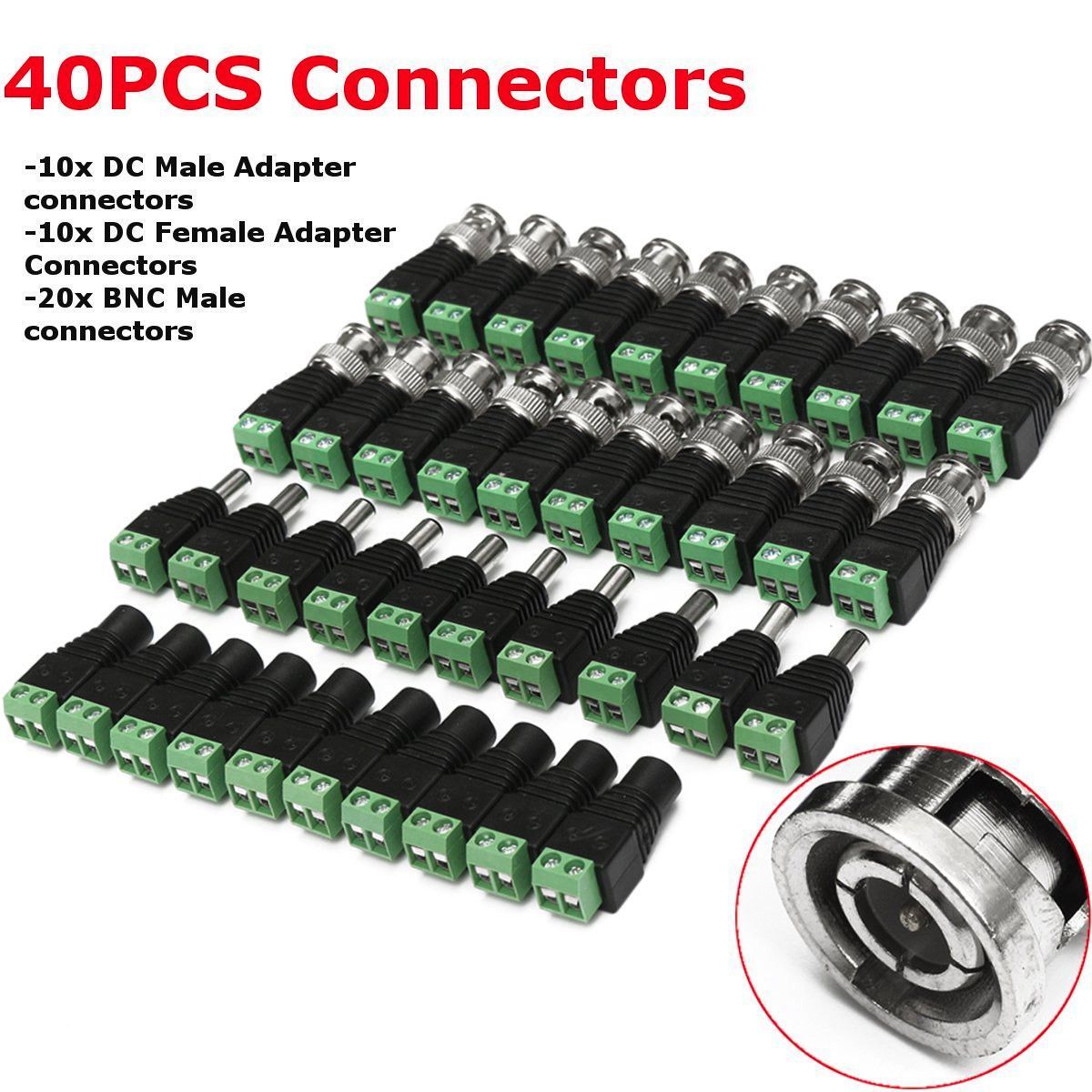 Excellwayreg-ST02-40Pcs-BNC-Terminal-Connector-DC-55x21mm-MaleFemale-Connector-1095166